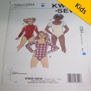Kwik Sew 2354 child bodysuit with tall or short neckline 8-14